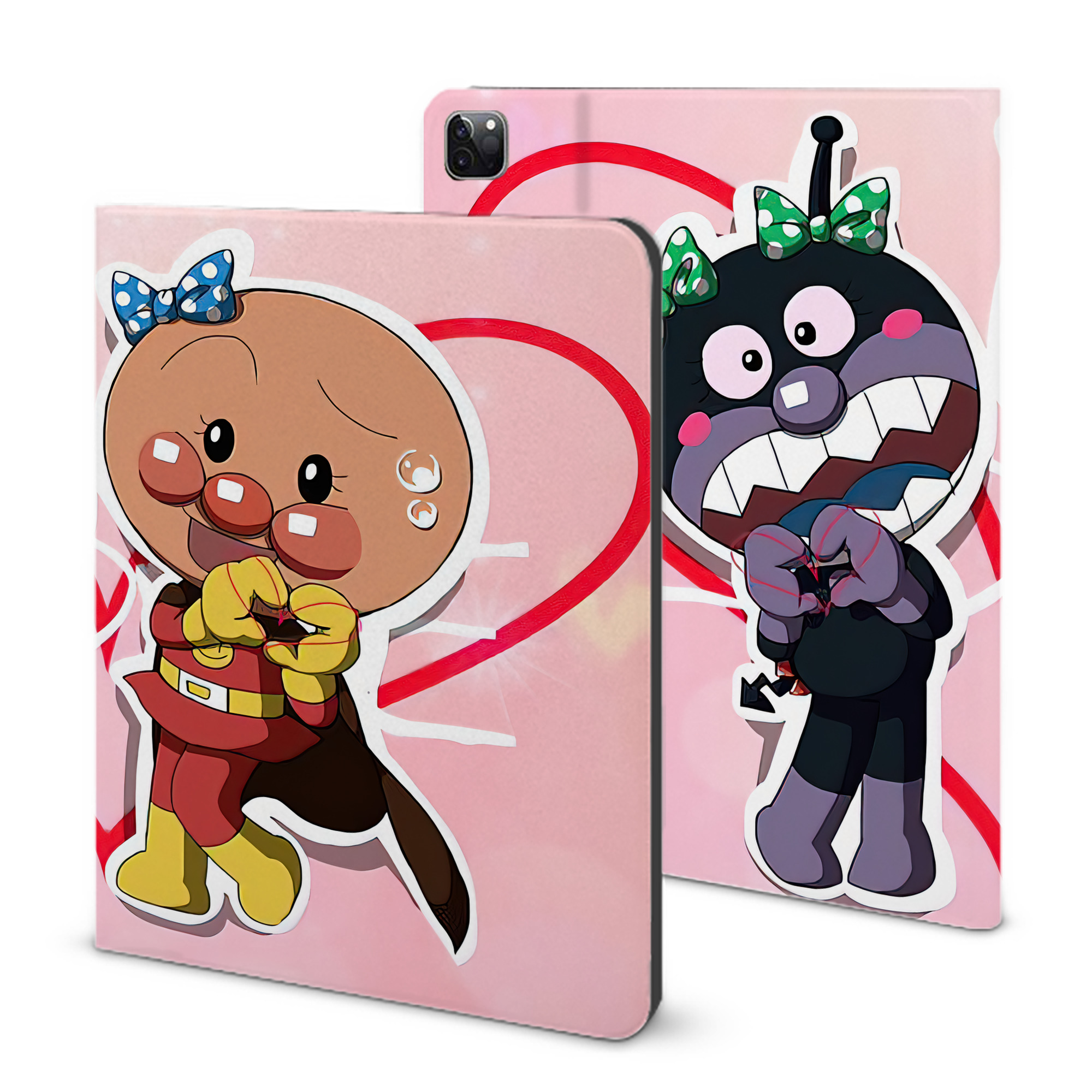 （画像用） アンパンマン Anpanman IPad ケース ブック型 PUレザー TPU 耐衝撃 軽量 薄型 ペン収納なし 全面保護 IPad 各モデル対応